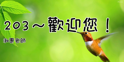 203～歡迎您！
